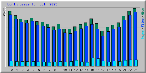 Hourly usage for July 2025